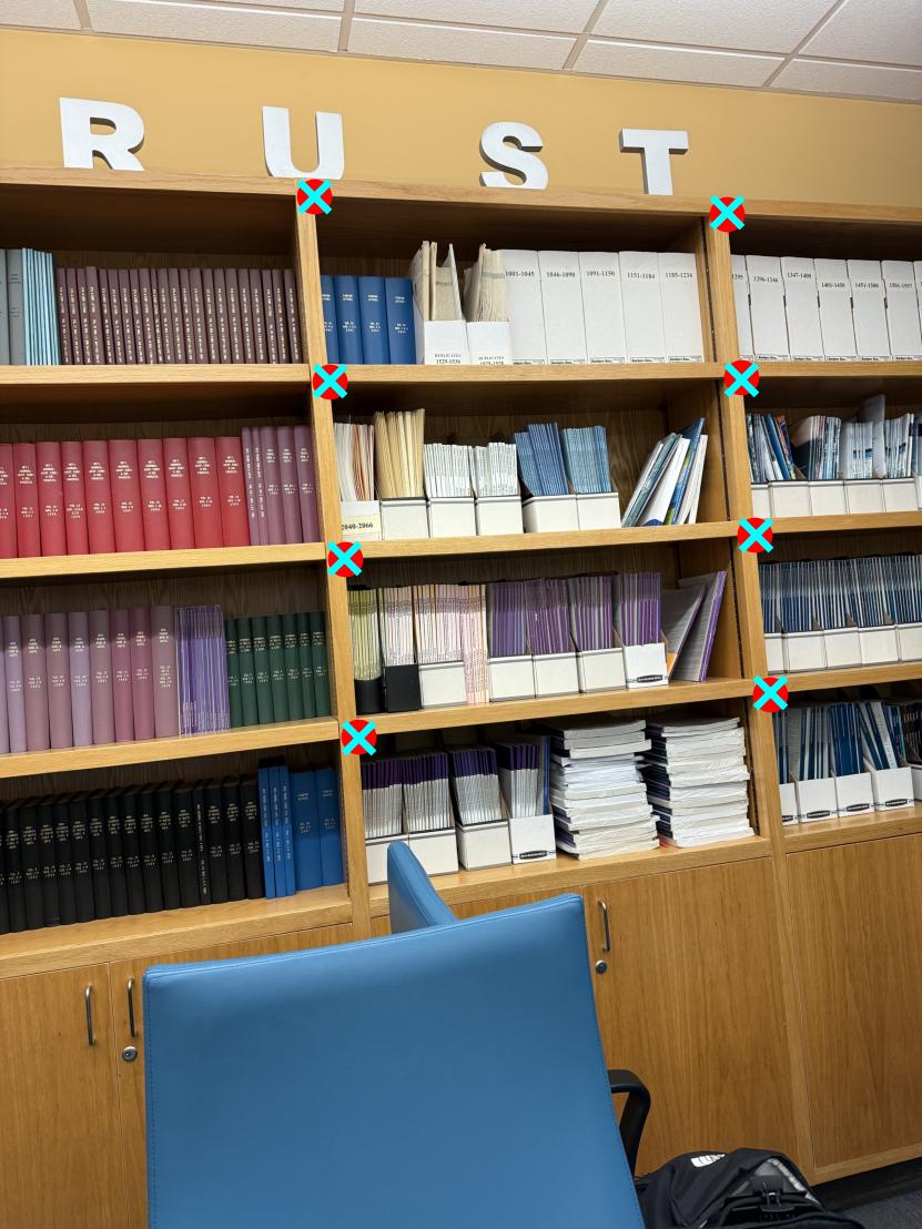 Cory bookcase with applied homography